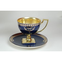 Filiżanka Matylda herbata - kobalt ze złotem