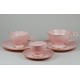 Serwis Prometeusz - espresso, kawa, herbata - dekoracja pasek (różowa porcelana)