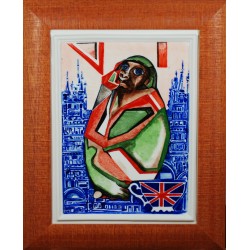 Porcelain painting "British Monkey"