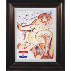 Porcelain painting "Croatian Monkey"