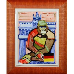 Porcelain painting "German Monkey"