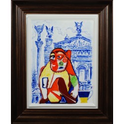 Porcelain painting "Ukrainian Monkey"