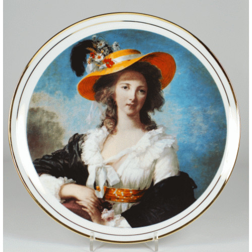 Decorative plate "Self-portrait in a straw hat - Elizabeth Vigee-Lebrun"