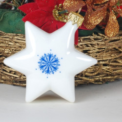 Gwiazdka porcelanowa - dekoracje bożonarodzeniowe