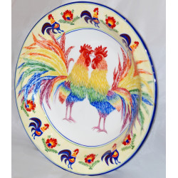 Decorative plate (big size) "Two roosters"