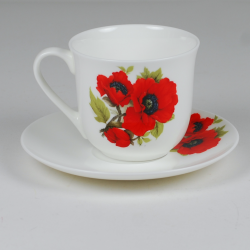 Lotos cup - decoration Red poppies