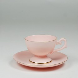 Filiżanka Prometeusz espresso - pasek (różowa porcelana)