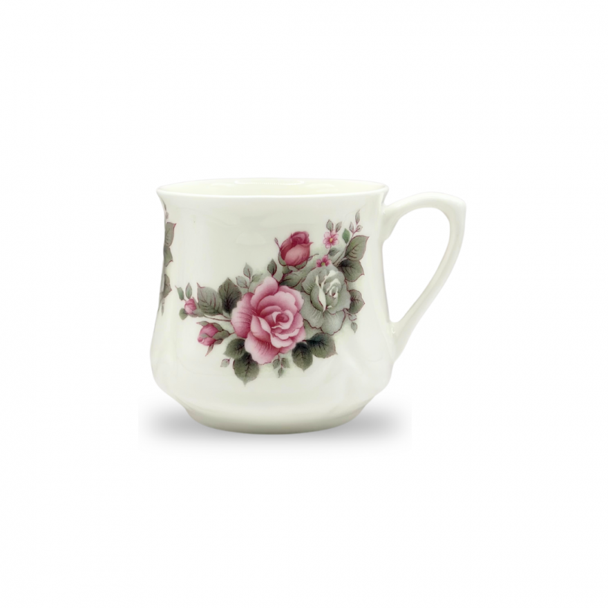 Silesian mug (small) - decoration grey roses