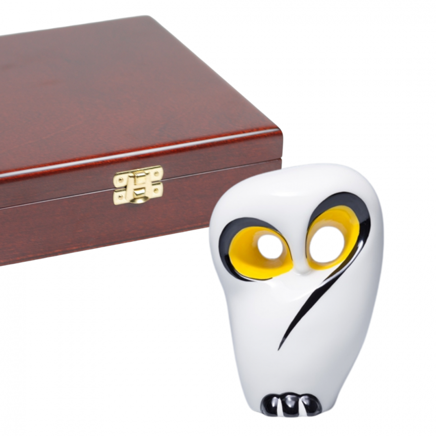 Wooden box for figurine Owl