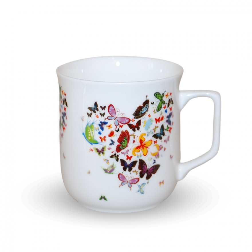 Cmielow mug - decoration Hart of butterflies