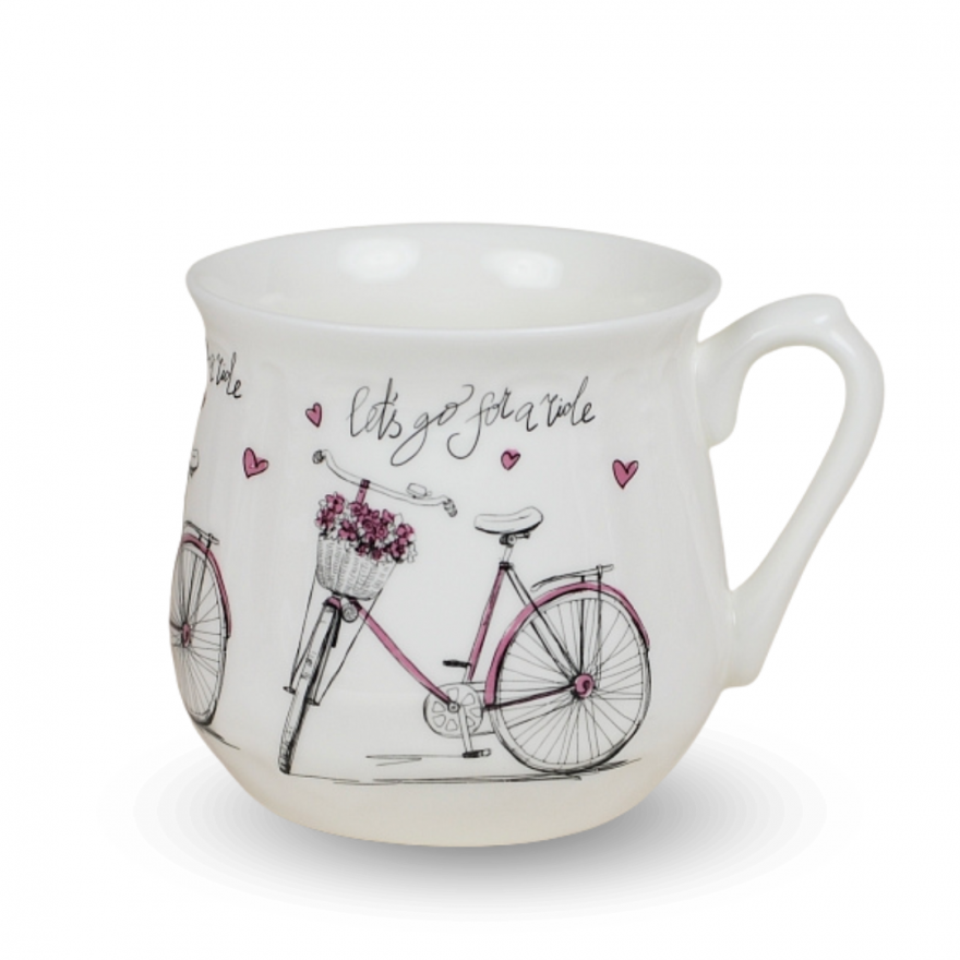 Silesian mug - decoration Pink bike