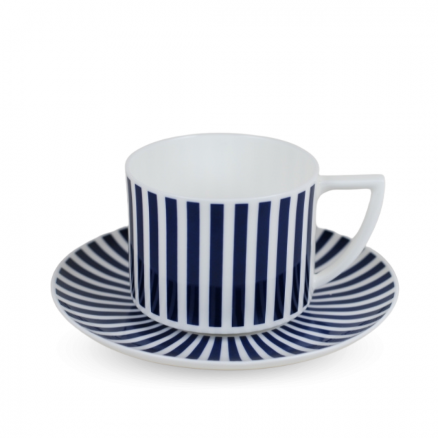 Amelia cup with cobalt stripes