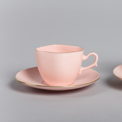 Zestaw dwóch filiżanek Anna Maria espresso (różowa porcelana)
