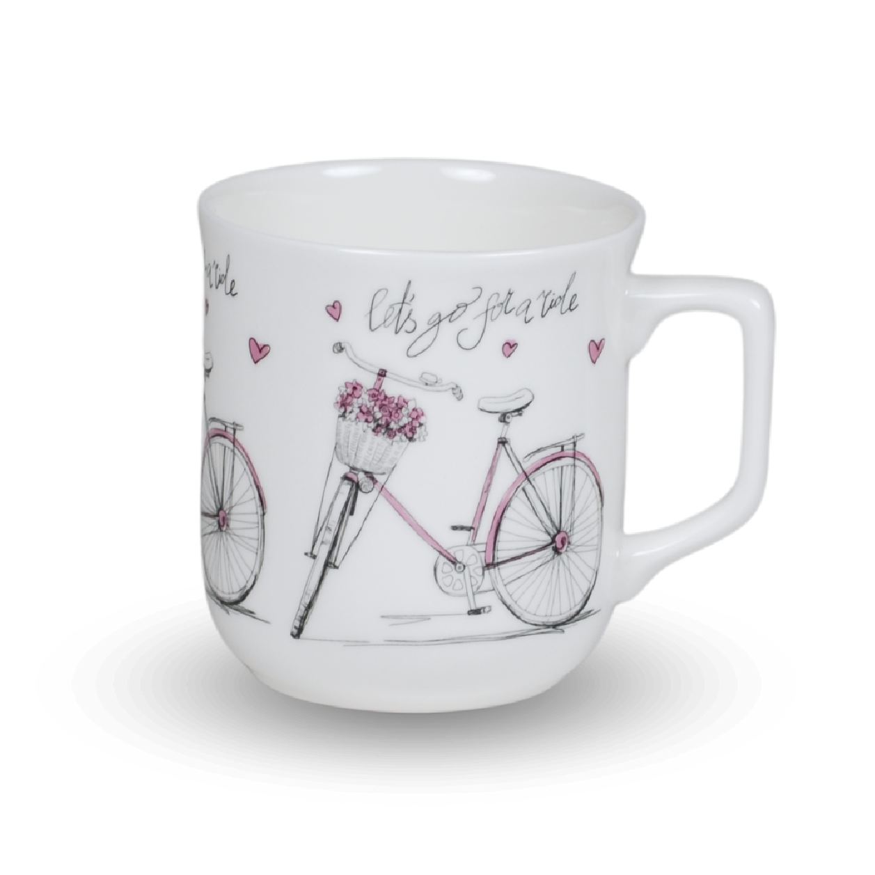 Kubek Ćmielowski - dekoracja Różowy rower