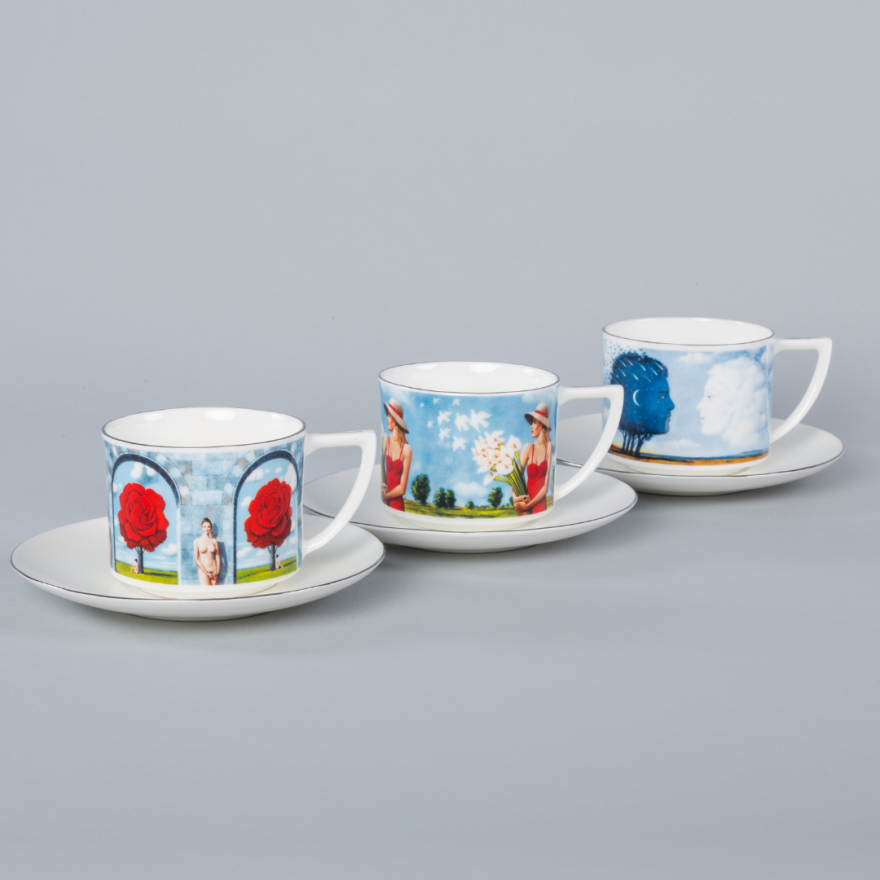 Set of 3 Amelia cups with paintings by Rafał Oliński