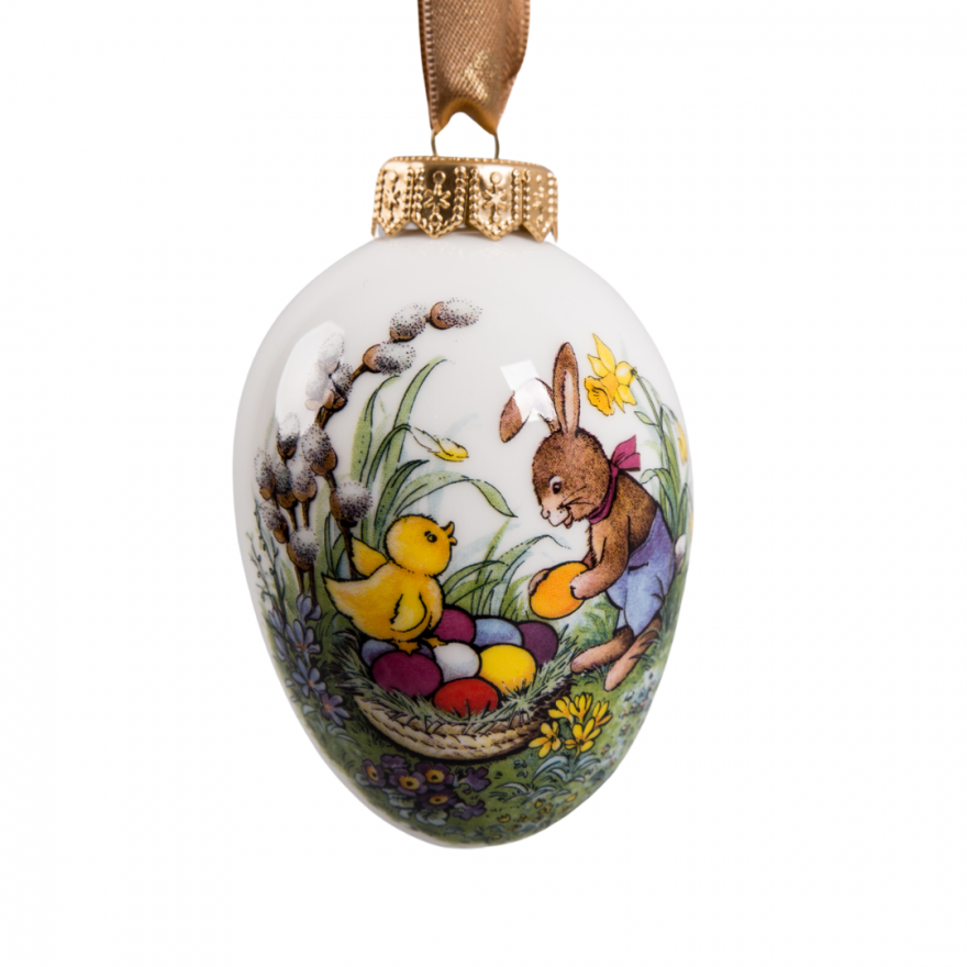 Jajko wielkanocne - pisanki na taczce (dekoracja kalkomania)