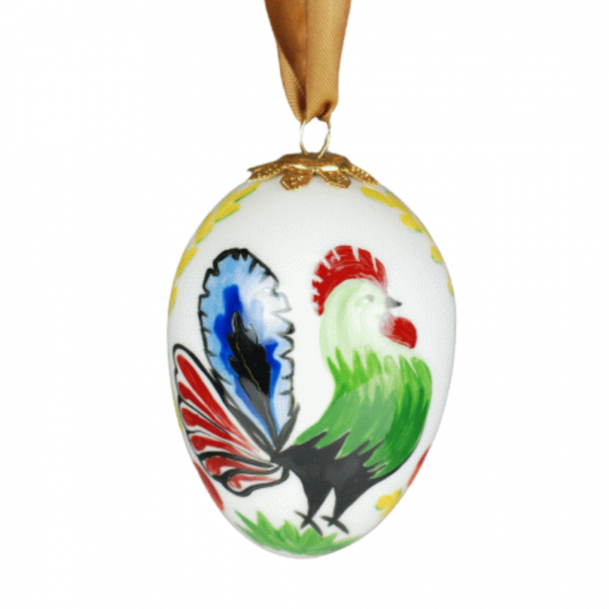 Easter egg hand-painted (rooster decoration)